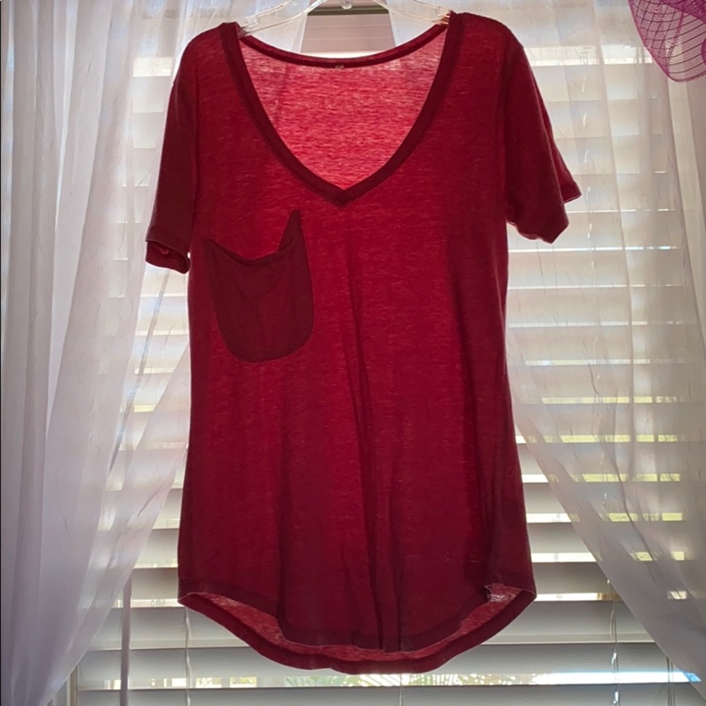 Red Z-supply V neck shirt